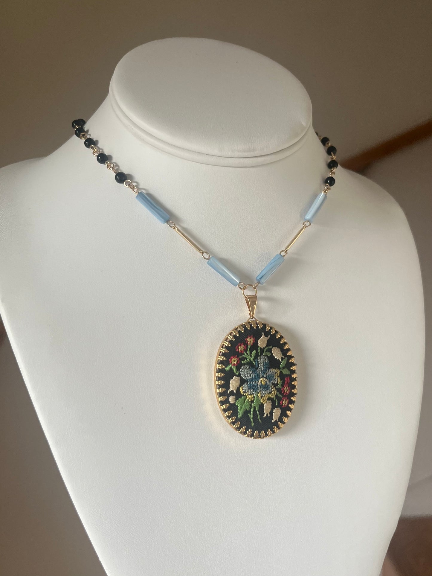 Lapis Pansy Necklace