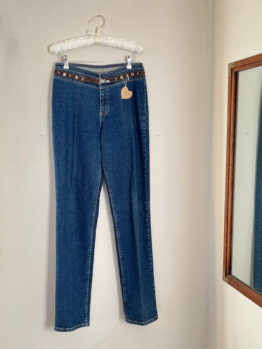 90s Western Belted Jeans