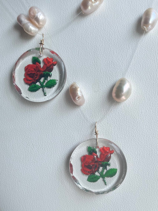 Claret Floating Rose Necklace