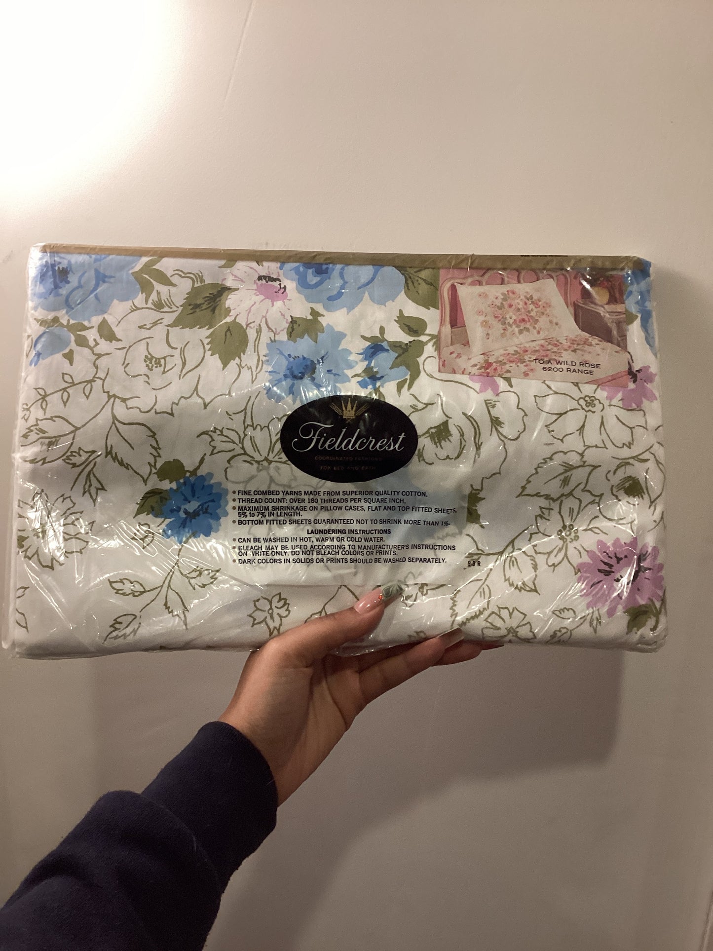 Vintage NOS Fieldcrest Twin Flat Sheet