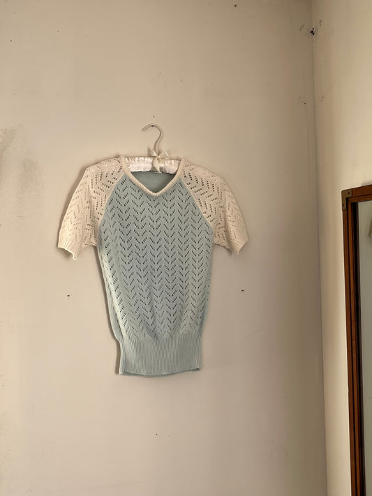 70s Pointelle Knit Sweater