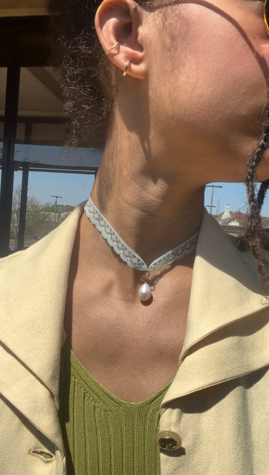 Aquamarine Lace Choker