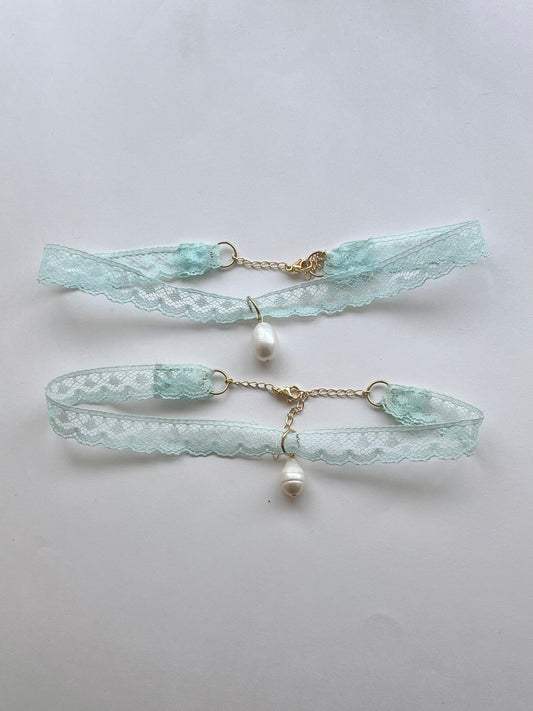Aquamarine Lace Choker