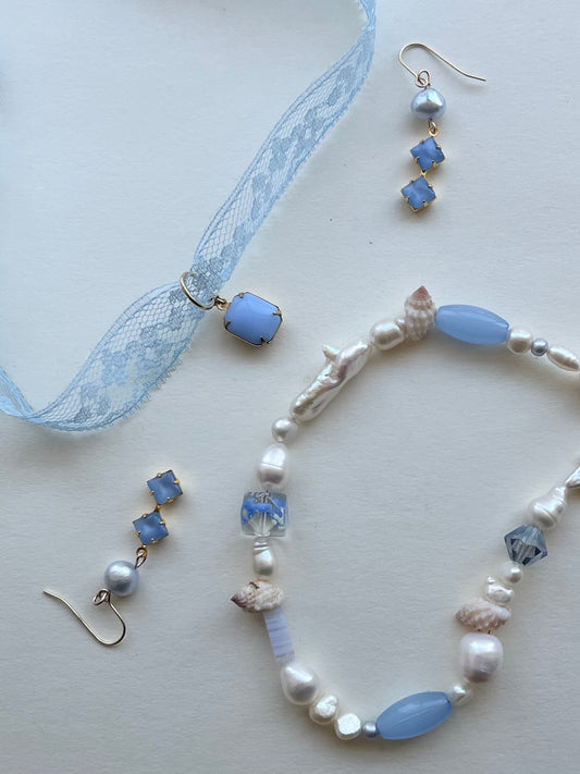 Marisa Light Blue Lace Choker