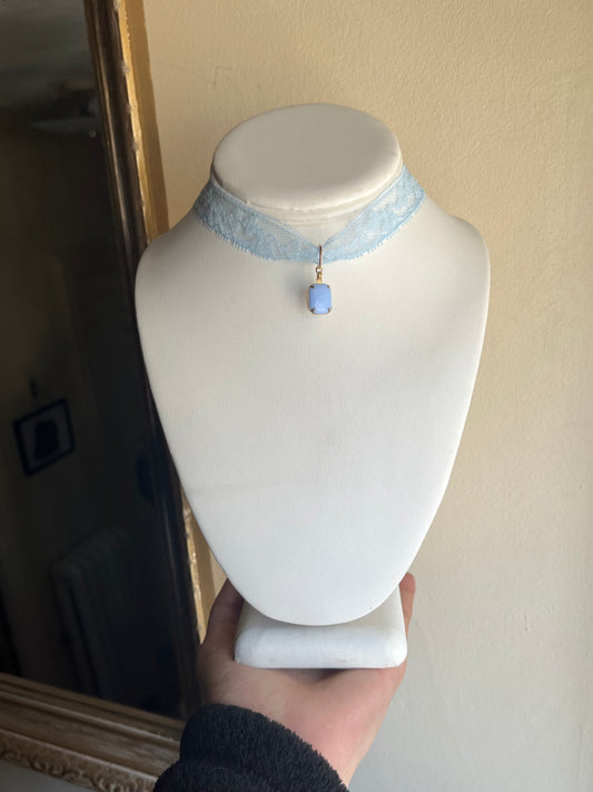 Marisa Light Blue Lace Choker